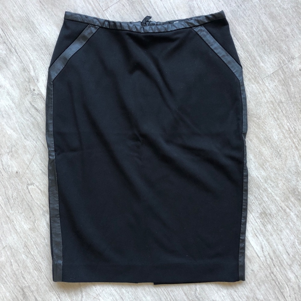 Leather Detail Pencil Skirt